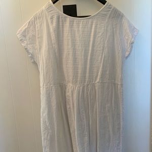 Pink chicken white dress